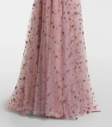 Costarellos Floral lace-trimmed tulle gown | Thumbnail 4