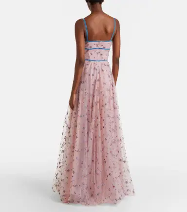 Costarellos Floral lace-trimmed tulle gown | Thumbnail 6