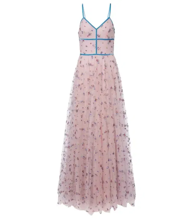 Floral lace-trimmed tulle gown Floral lace-trimmed tulle gown