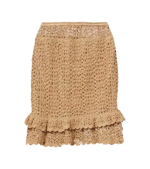 Brigitte crochet cotton miniskirt