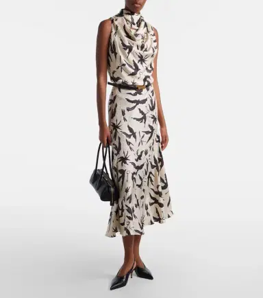 Altuzarra Elton printed silk midi skirt | Thumbnail 4