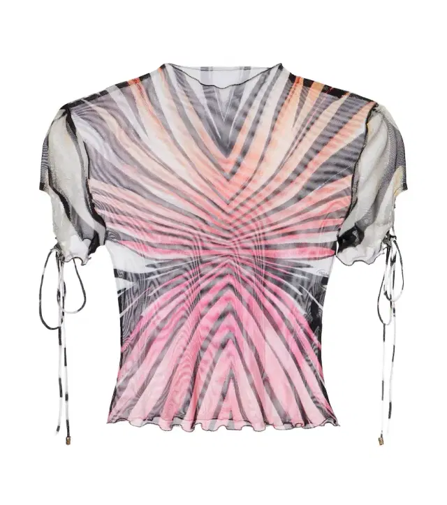 Roberto Cavalli Printed mesh top