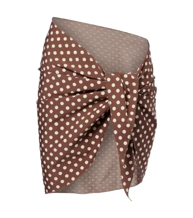 Montce Draped polka-dot beach cover-up