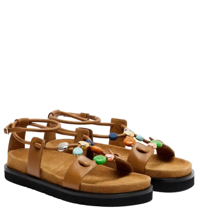 Paula's Ibiza Pebble Beads leather sandals
