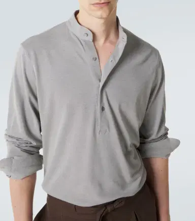 Stòffa Stòffa Cotton and silk Henley shirt | Thumbnail 3
