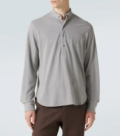 Stòffa Stòffa Cotton and silk Henley shirt | Thumbnail 4
