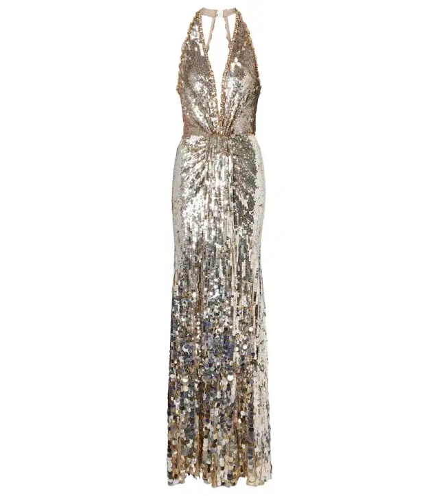 Mars embellished gathered gown