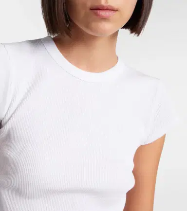 AGOLDE Edison ribbed-knit T-shirt | Thumbnail 2