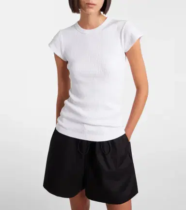 AGOLDE Edison ribbed-knit T-shirt | Thumbnail 3