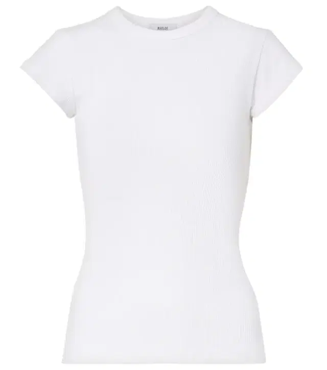 Agolde Edison ribbed-knit T-shirt