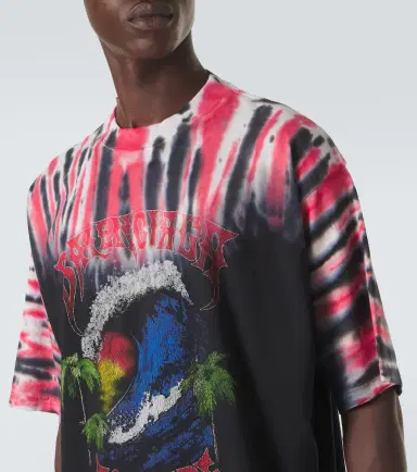 Balenciaga Printed tie-dye cotton jersey T-shirt | Thumbnail 2 Balenciaga Printed tie-dye cotton jersey T-shirt | Thumbnail 2