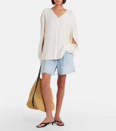 AGOLDE Rhoda frayed denim shorts | Thumbnail 2