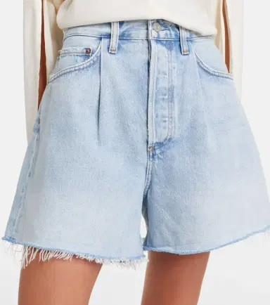 AGOLDE Rhoda frayed denim shorts | Thumbnail 3
