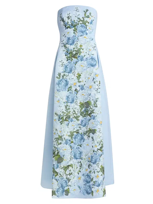 SACHIN BABI Women's Larisa Floral Mikado Gown - Sky Blue Cascade