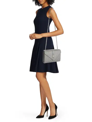 Saint Laurent Women's Envelope Monogram Matelassé Leather Shoulder Bag - Nero Multi | Thumbnail 2 Saint Laurent Women's Envelope Monogram Matelassé Leather Shoulder Bag - Nero Multi | Thumbnail 2