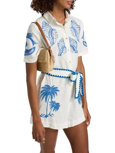 Farm Rio Women's Brasil Vintage Embroidered Romper - Off White | Thumbnail 4 Farm Rio Women's Brasil Vintage Embroidered Romper - Off White | Thumbnail 4