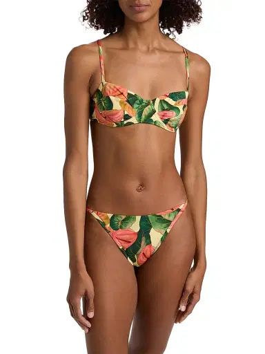 Farm Rio Women's Anturium Underwire Bikini Top - Golden Yellow - Size Large | Thumbnail 3