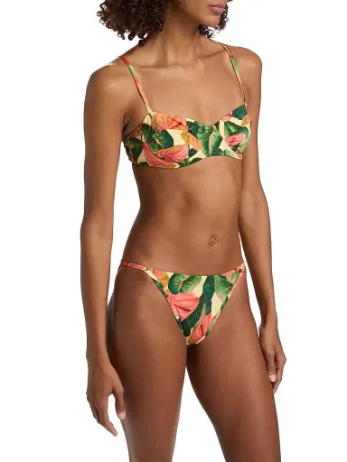 Farm Rio Women's Anturium Underwire Bikini Top - Golden Yellow - Size Large | Thumbnail 4