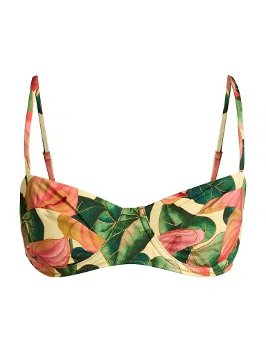 Farm Rio Women's Anturium Underwire Bikini Top - Golden Yellow - Size Large | Thumbnail 1