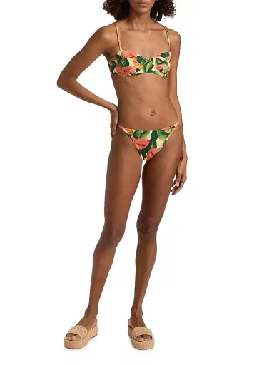 Farm Rio Women's Anturium Thin Basic Bikini Bottom - Golden Yellow - Size XL | Thumbnail 2