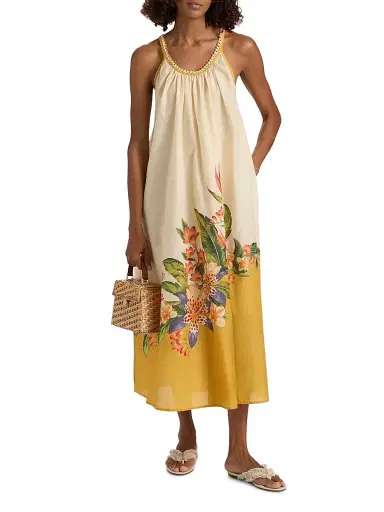 Farm Rio Women's Hilo Crochet-Trim Maxi Dress | Thumbnail 2 Farm Rio Women's Hilo Crochet-Trim Maxi Dress | Thumbnail 2