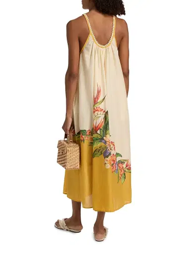 Farm Rio Women's Hilo Crochet-Trim Maxi Dress - Light Blush - Size Large | Thumbnail 5 Farm Rio Women's Hilo Crochet-Trim Maxi Dress - Light Blush - Size Large | Thumbnail 5