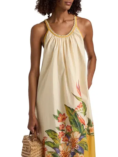 Farm Rio Women's Hilo Crochet-Trim Maxi Dress | Thumbnail 6 Farm Rio Women's Hilo Crochet-Trim Maxi Dress | Thumbnail 6