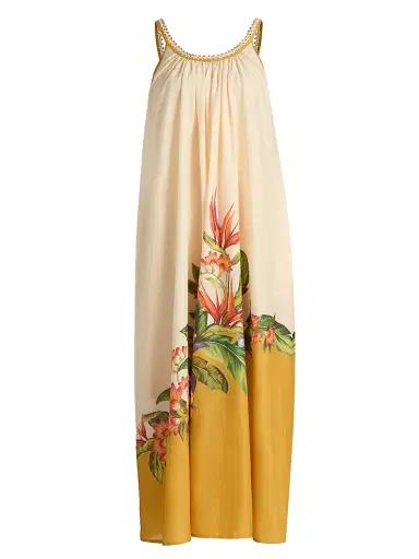 Farm Rio Women's Hilo Crochet-Trim Maxi Dress | Thumbnail 1 Farm Rio Women's Hilo Crochet-Trim Maxi Dress | Thumbnail 1