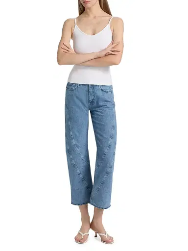 L'AGENCE Women's Lunara Rib-Knit Tank - White | Thumbnail 2 L'AGENCE Women's Lunara Rib-Knit Tank - White | Thumbnail 2