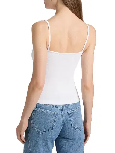 L'AGENCE Women's Lunara Rib-Knit Tank - White | Thumbnail 5 L'AGENCE Women's Lunara Rib-Knit Tank - White | Thumbnail 5