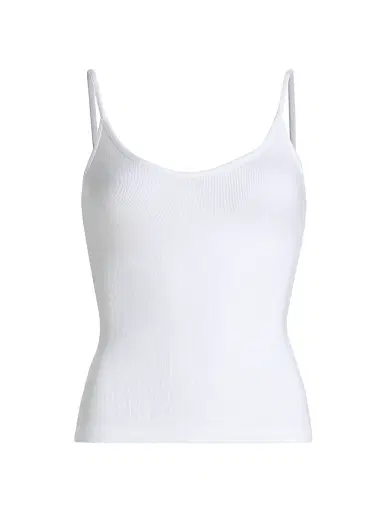 L'AGENCE Women's Lunara Rib-Knit Tank - White | Thumbnail 1 L'AGENCE Women's Lunara Rib-Knit Tank - White | Thumbnail 1