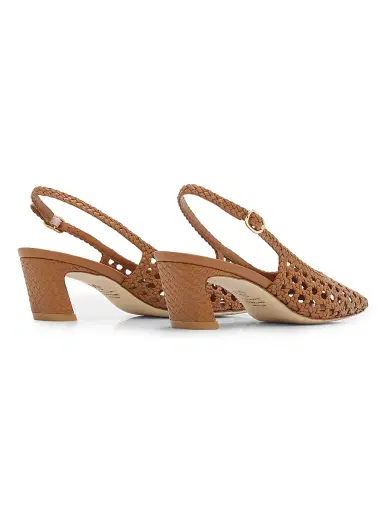 Stuart Weitzman Women's Stassi 50MM Leather Slingback Pumps - Boho Tan - Size 9 | Thumbnail 3 Stuart Weitzman Women's Stassi 50MM Leather Slingback Pumps - Boho Tan - Size 9 | Thumbnail 3