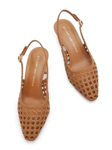 Stuart Weitzman Women's Stassi 50MM Leather Slingback Pumps - Boho Tan - Size 9 | Thumbnail 4 Stuart Weitzman Women's Stassi 50MM Leather Slingback Pumps - Boho Tan - Size 9 | Thumbnail 4