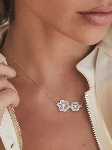 64 Facets Women's Floral 18K White Gold & 1.88 TCW Diamond Pendant Necklace - White Gold | Thumbnail 2 64 Facets Women's Floral 18K White Gold & 1.88 TCW Diamond Pendant Necklace - White Gold | Thumbnail 2