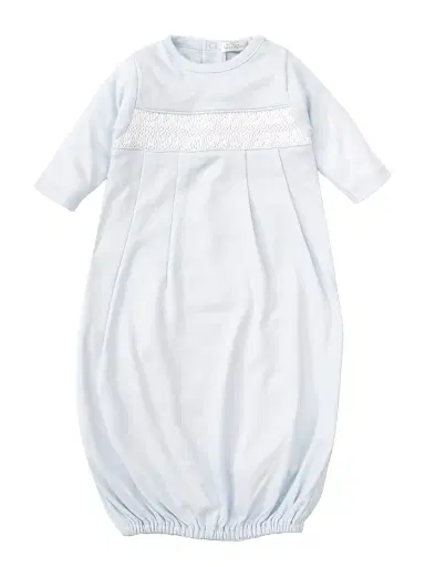 Kissy Kissy Baby Boy's Charmed Smocked Cotton Sleeper Gown - Light Blue - Size Newborn | Thumbnail 1