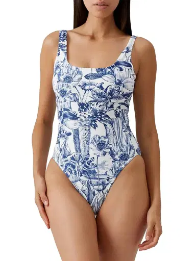 Melissa Odabash Women's High Summer Nevada Floral Toile One-Piece Swimsuit - Paloma | Thumbnail 2