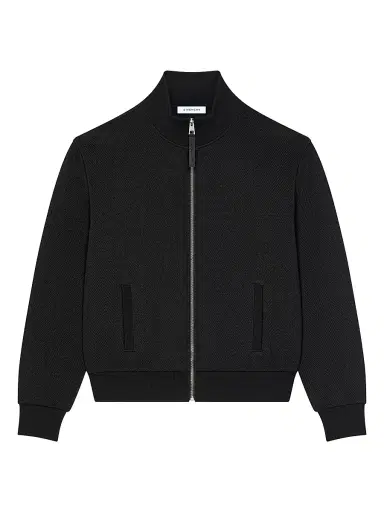 Givenchy Men's Herringbone Sweatshirt with Jacquard - Black | Thumbnail 1 Givenchy Men's Herringbone Sweatshirt with Jacquard - Black | Thumbnail 1