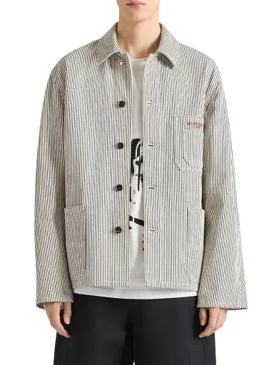 Givenchy Men's Couture Seam Striped Jacket in Denim | Thumbnail 3