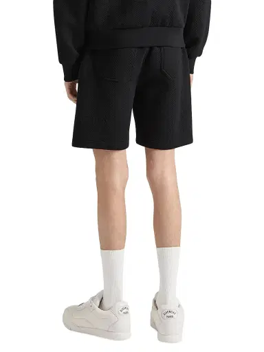 Givenchy Men's Herringbone Bermuda Shorts with Jacquard - Black - Size XXL | Thumbnail 4