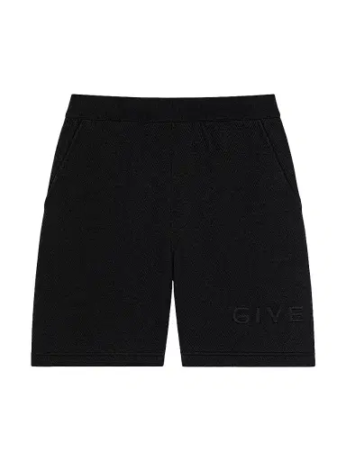 Givenchy Men's Herringbone Bermuda Shorts with Jacquard - Black - Size XXL | Thumbnail 1