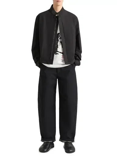 Givenchy Men's Blouson Jacket in Mix Cotton with Photographic Negative Print - Black White | Thumbnail 2