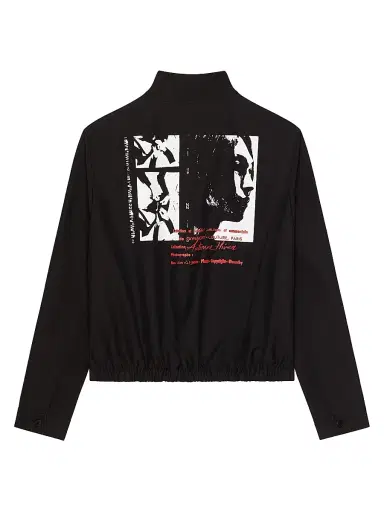 Givenchy Men's Blouson Jacket in Mix Cotton with Photographic Negative Print - Black White | Thumbnail 3