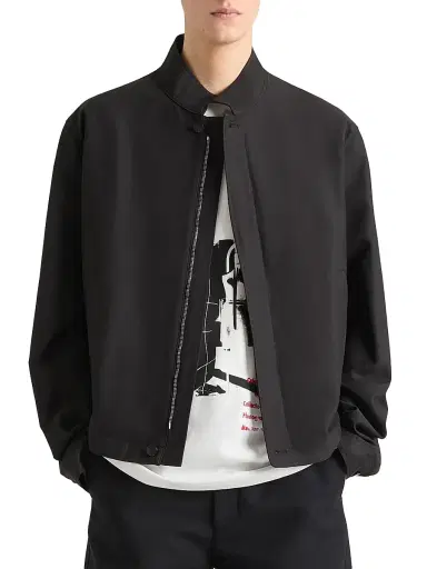 Givenchy Men's Blouson Jacket in Mix Cotton with Photographic Negative Print - Black White | Thumbnail 4