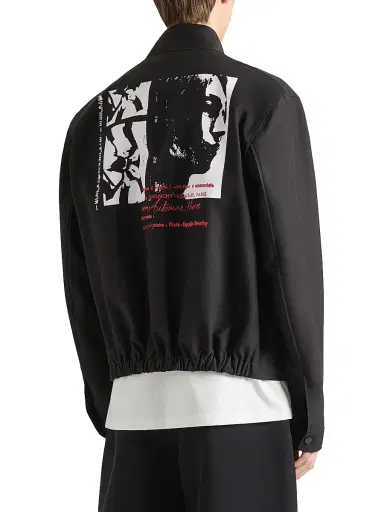 Givenchy Men's Blouson Jacket in Mix Cotton with Photographic Negative Print - Black White | Thumbnail 5