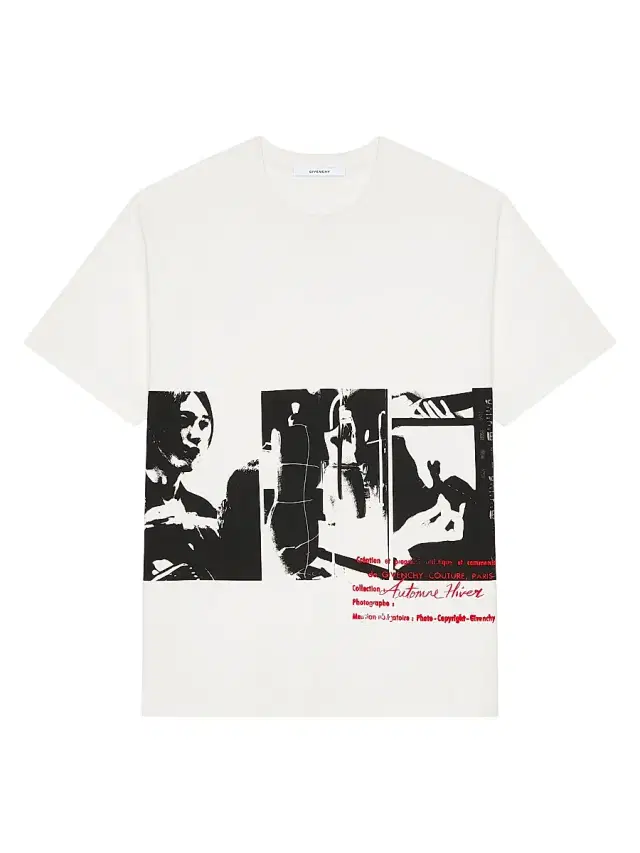 Givenchy Men's T-Shirt in Cotton with Photographic Negative Print -