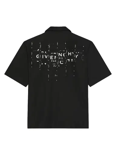 Givenchy Men's Shirt in Poplin with Photographic Negative Print - Black | Thumbnail 3 Givenchy Men's Shirt in Poplin with Photographic Negative Print - Black | Thumbnail 3