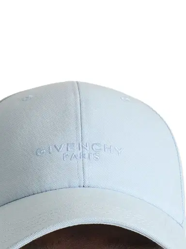 Givenchy Men's Paris Embroidered Cap in Cotton - Light Blue | Thumbnail 4