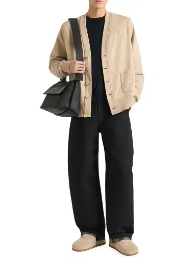 Givenchy Men's Couture Seam Pants in Flannel with Checked Reverse - Black | Thumbnail 2 Givenchy Men's Couture Seam Pants in Flannel with Checked Reverse - Black | Thumbnail 2