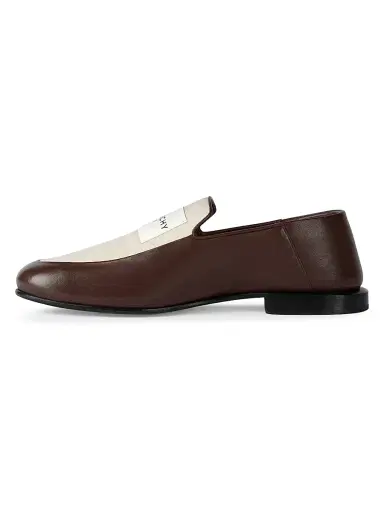 Givenchy Men's Label Loafers in Shiny Leather and Canvas - Natural Brown - Size 13 | Thumbnail 3