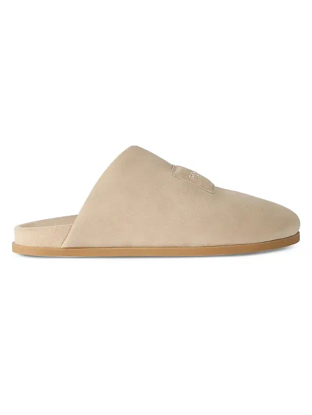 Men's Puffy Mules in Suede - Beige